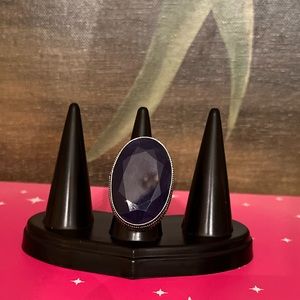 SIMULATED BLUE SAPPHIRE RING Sz 8